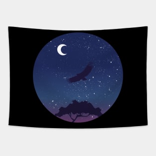 Eagle flying in the night Tapestry