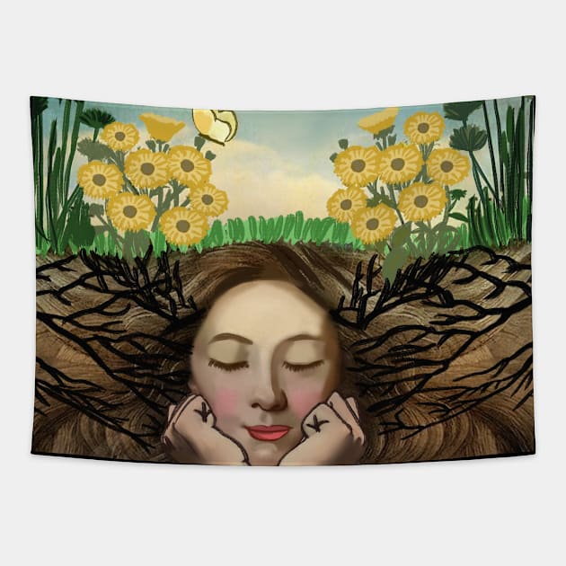 Girl's Imagination Tapestry by Art by Ergate