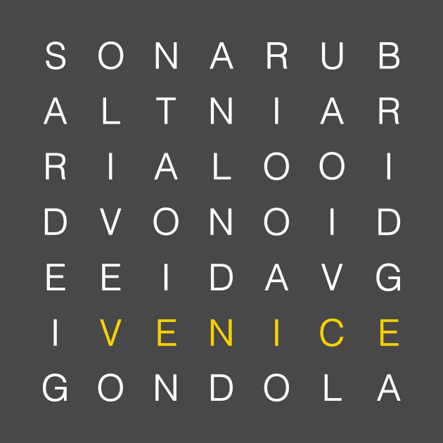 Venice Crossword by Travel Batch Design