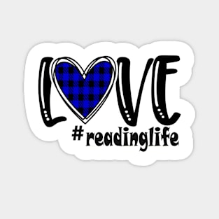 Love Reading Life (blue) Magnet