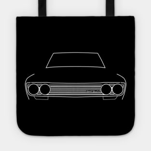 Datsun 510 classic car white outline graphic Tote