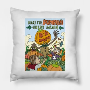 Make the Pumpkin Great Again Halloween Gift Pillow