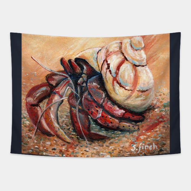 Spirit of Hermit Crab Tapestry by sonia finch