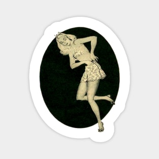 Slender blonde girl from vintage old advertisement Magnet