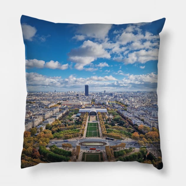 Paris city view Pillow by psychoshadow