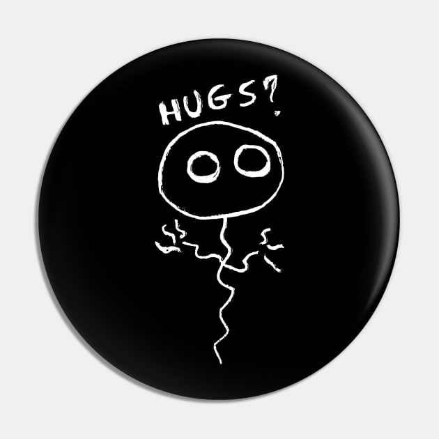 Pallolo – the ghost balloon – Hugs? (white on black) Pin by LiveForever