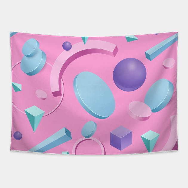 3D Shapes Background 1 Tapestry by B&K