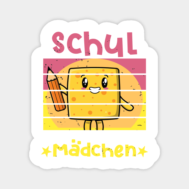 Schulmädchen 1. Klasse Smile Schulbeginn T shirt Magnet by chilla09