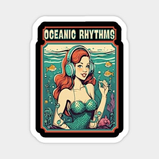 Mermaid with  headphones Magnet