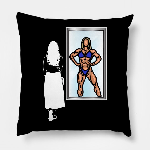 Becoming A Bodybuilder (Female Edition) Pillow by Statement-Designs
