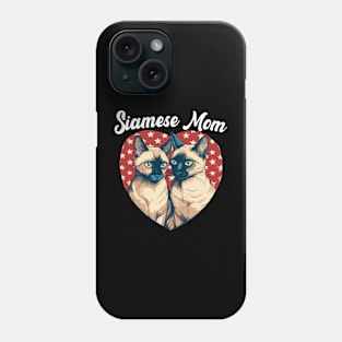 American flag Cat Mom Siamese Cat 4th of july Phone Case