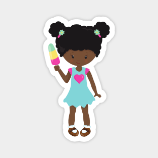 Girl With Ice Cream, African American Girl, Dress Magnet