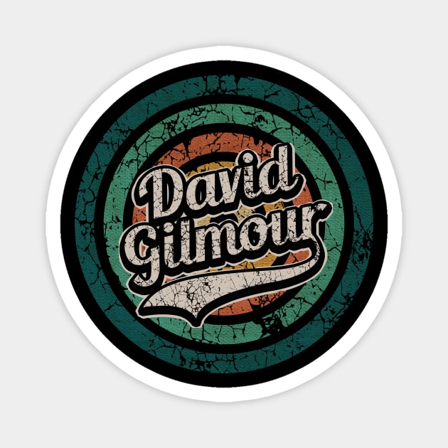 David Gilmour // Retro Circle Crack Vintage Magnet by People Mask