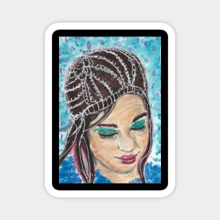 Woman face  art painting Magnet