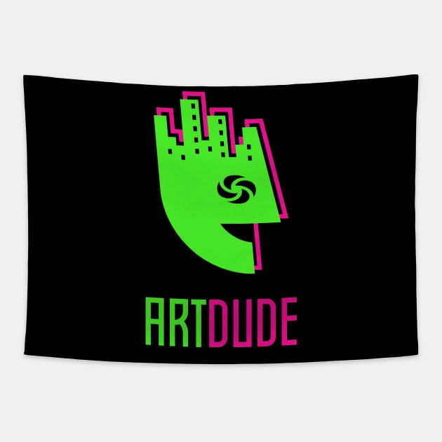 YourArtDude Logo In Lime And Magenta Tapestry by yourartdude