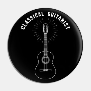 Classical Guitarist Acoustic Guitar Outline Pin