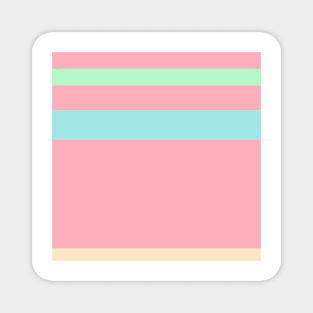 An attractive confection of Light Pink, Blue Lagoon, Magic Mint and Pale Peach stripes. Magnet