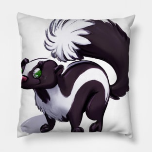 Cute Skunk Drawing Pillow