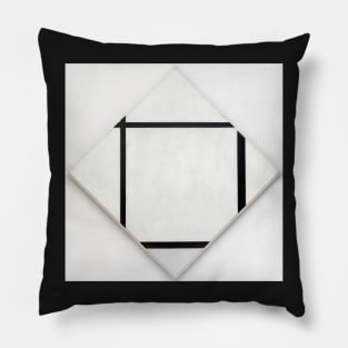 Tableau I Lozenge with Four Lines and Gray by Mondrian Pillow