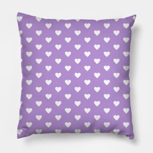 Light Purple and White Heart Pattern Pillow