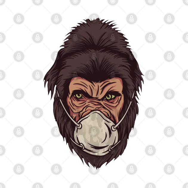 Gorilla With Face Mask by consigliop