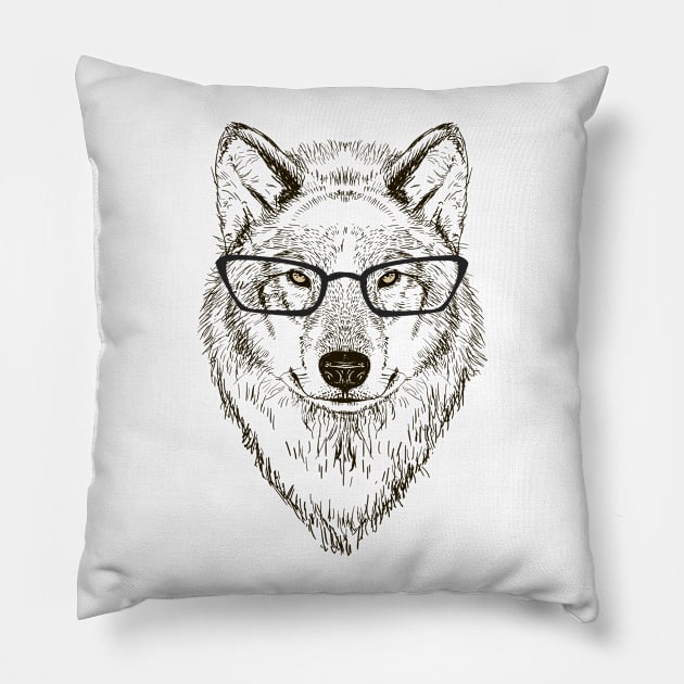 wolf head Pillow by EveFarb