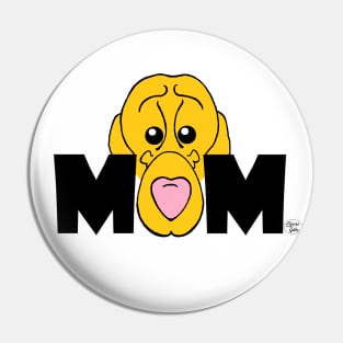 Dog Mom with yellow Lab Fritts Cartoons designs and Tees Pin