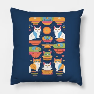 White Cats UFO Pillow