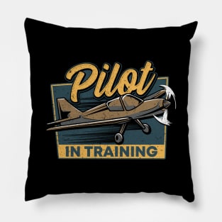 Funny Pilot In Training Please Wait Airplane Pilot Pillow