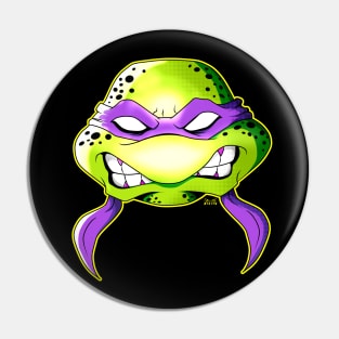 Angry Purple Ninja Turtle Pin