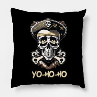 Yo-Ho-Ho Pirate Skull - Raise the Jolly Roger Pillow