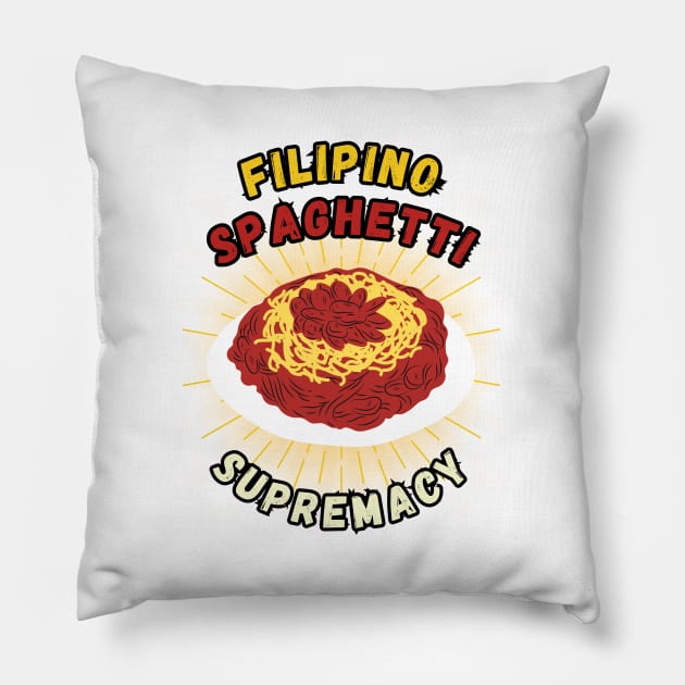 FIlipino spaghetti supremacy filipino food Pillow by Moonwing