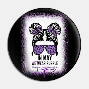 Lupus awareness messy bun Pin