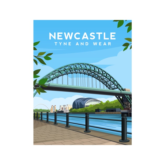 Newcastle Tyne Bridge, Tyne and Wear in England by typelab