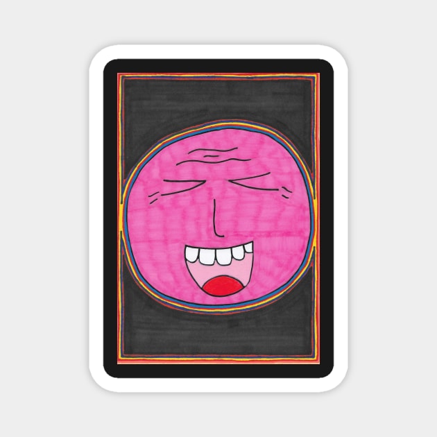 The Pink Laughing Buddha Magnet by JaySnellingArt
