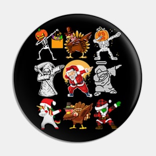 Christmas Thanksgiving Halloween Boys Dabbing Pin