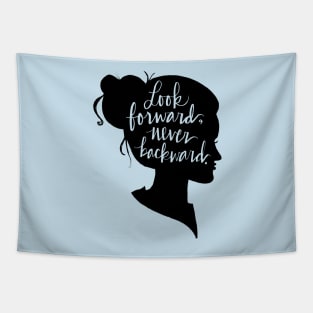 Look Forward, Never Backward: Artsy Girl Silhouette Tapestry