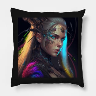 Cyberpunk Neon Model Pillow