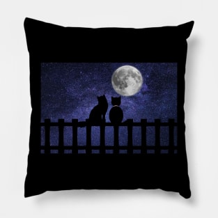 Cat and moon Pillow