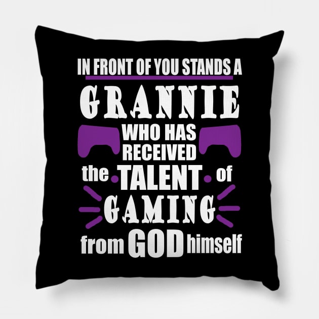 Gaming Grandma Gamble Gift Seniors Team Pillow by FindYourFavouriteDesign