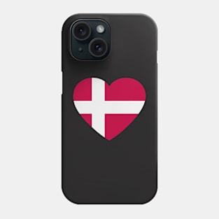 I Love Denmark // Heart-Shaped Danish Flag Phone Case