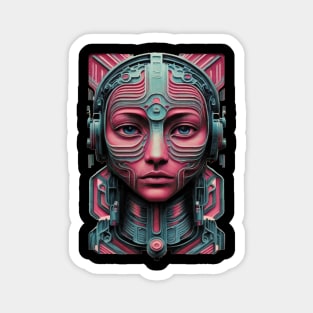 Futurism Dystopian Abstract Modern Portrait Art Magnet