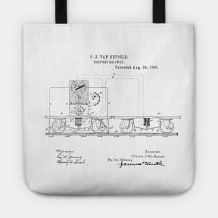 Electric Railway Vintage Patent Hand Drawing Tote