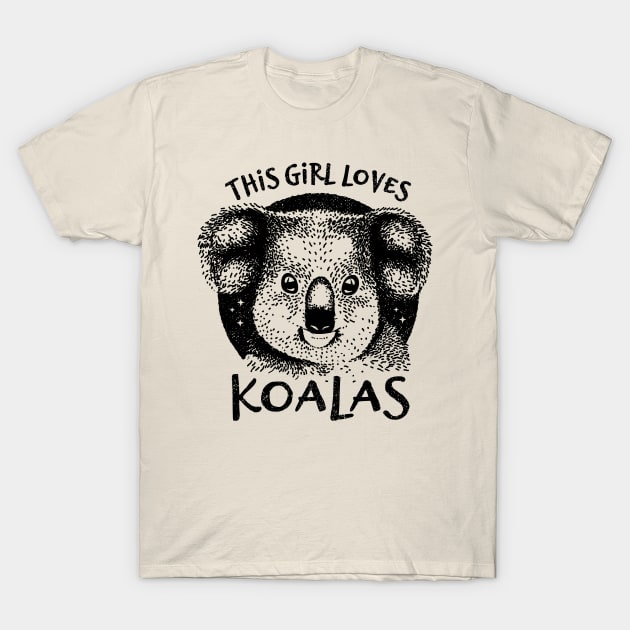 Koala Gift for Girls - This Girl Loves Koalas T-Shirt