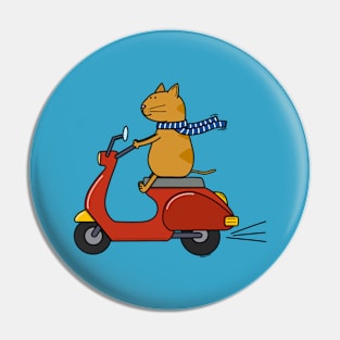 Cat on a scooter Pin