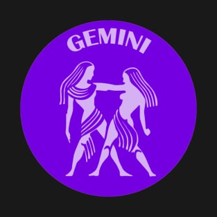 Gemini Astrology Zodiac Sign - Gemini the Twins Birthday Or Christmas Gift - Purple T-Shirt