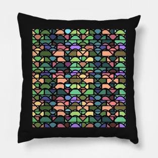 Colorful waves and bricks Pillow
