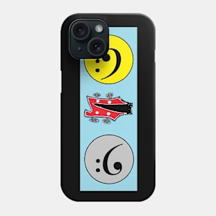 Bass Guitar Clef smiley and sad By LowEndGraphics Phone Case