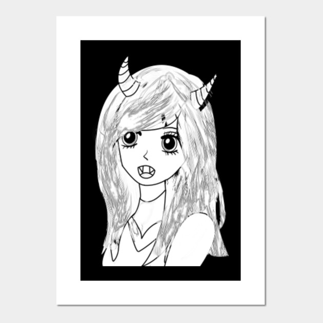 Outline Anime Girl Anime Posters And Art Prints Teepublic