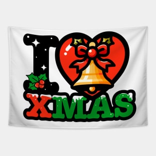 I heart ring bell xmas Tapestry